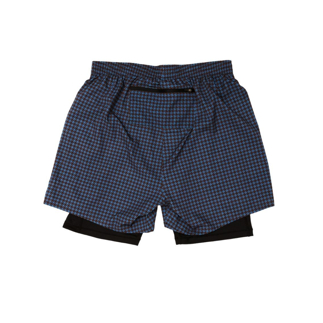 SAYSKY Men's Houndstooth Pace 2 in 1 Shorts 5''