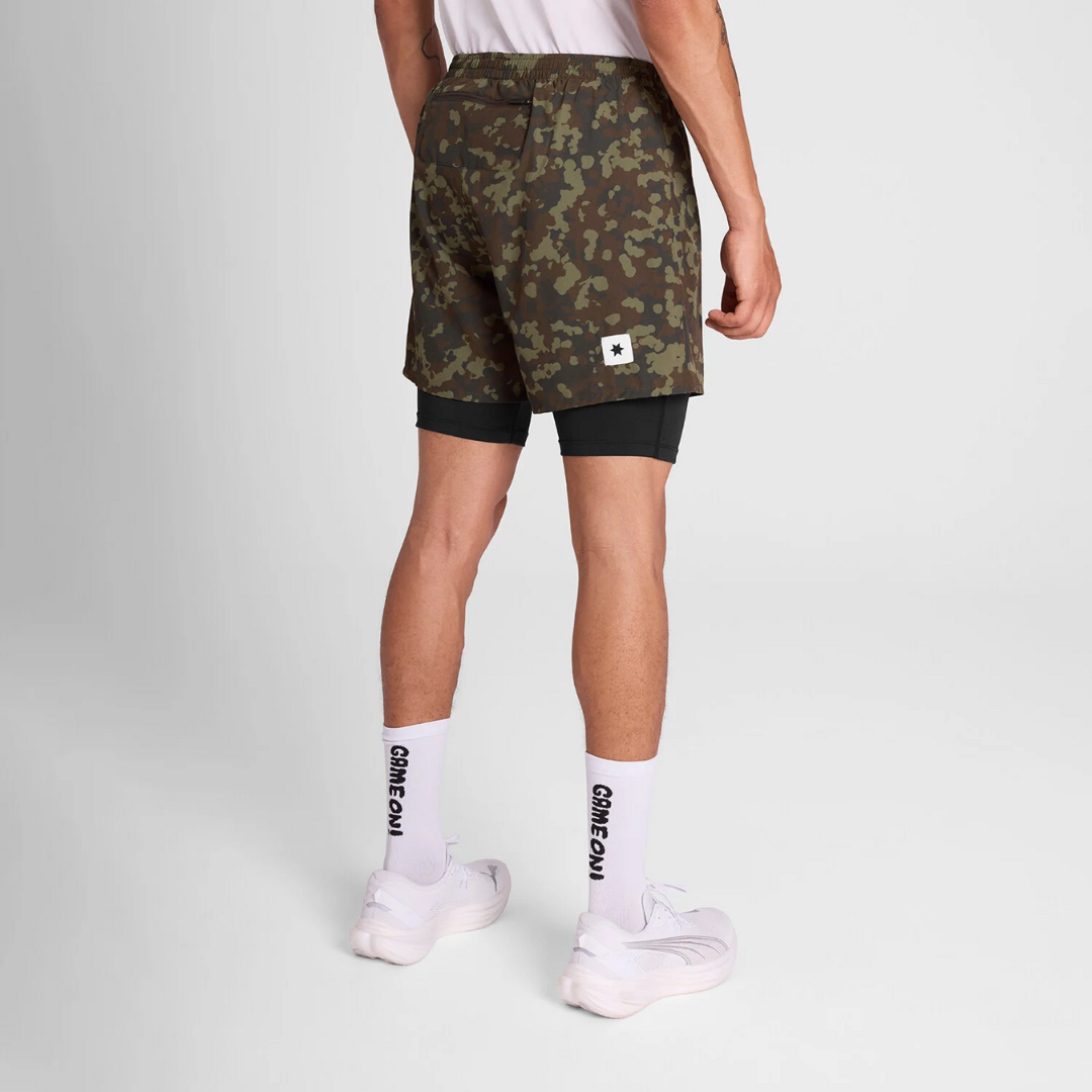 SAYSKY Men's Camo Pace 2 in 1 Shorts 5''