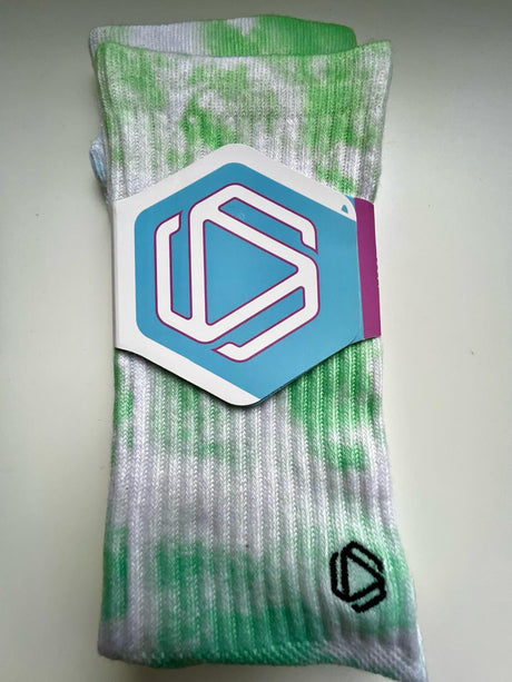 HEXXEE Women's Tie Dye Weird Running Socks - Cam2