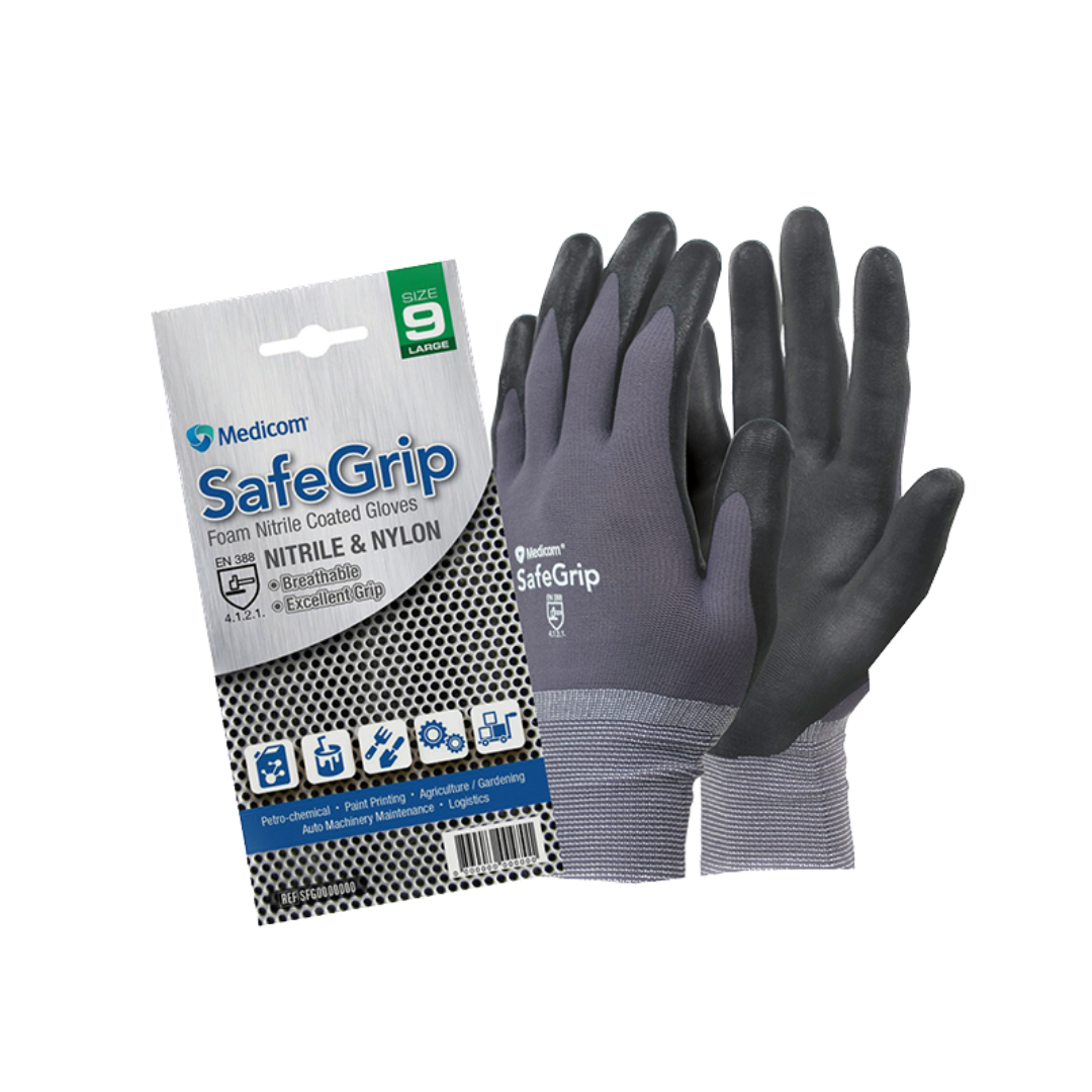 Medicom - Medicom Safegrip Foam Nitrile Coated Gloves - Cam2