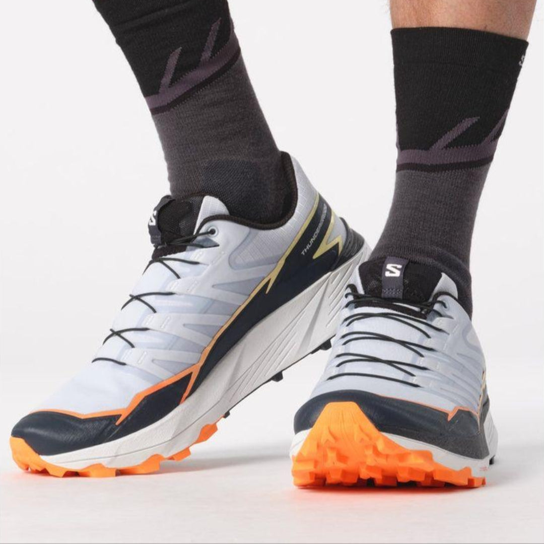 Salomon Men's Thundercross Trail Running Shoes (472952) Heather/ India ink/ Shocking Orange - Cam2