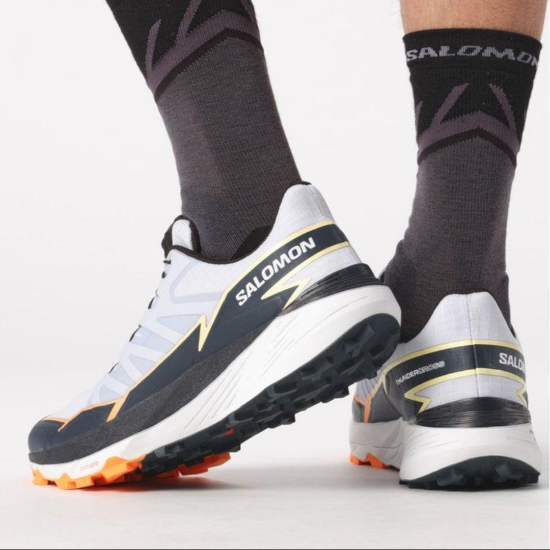 Salomon Men's Thundercross Trail Running Shoes (472952) Heather/ India ink/ Shocking Orange - Cam2