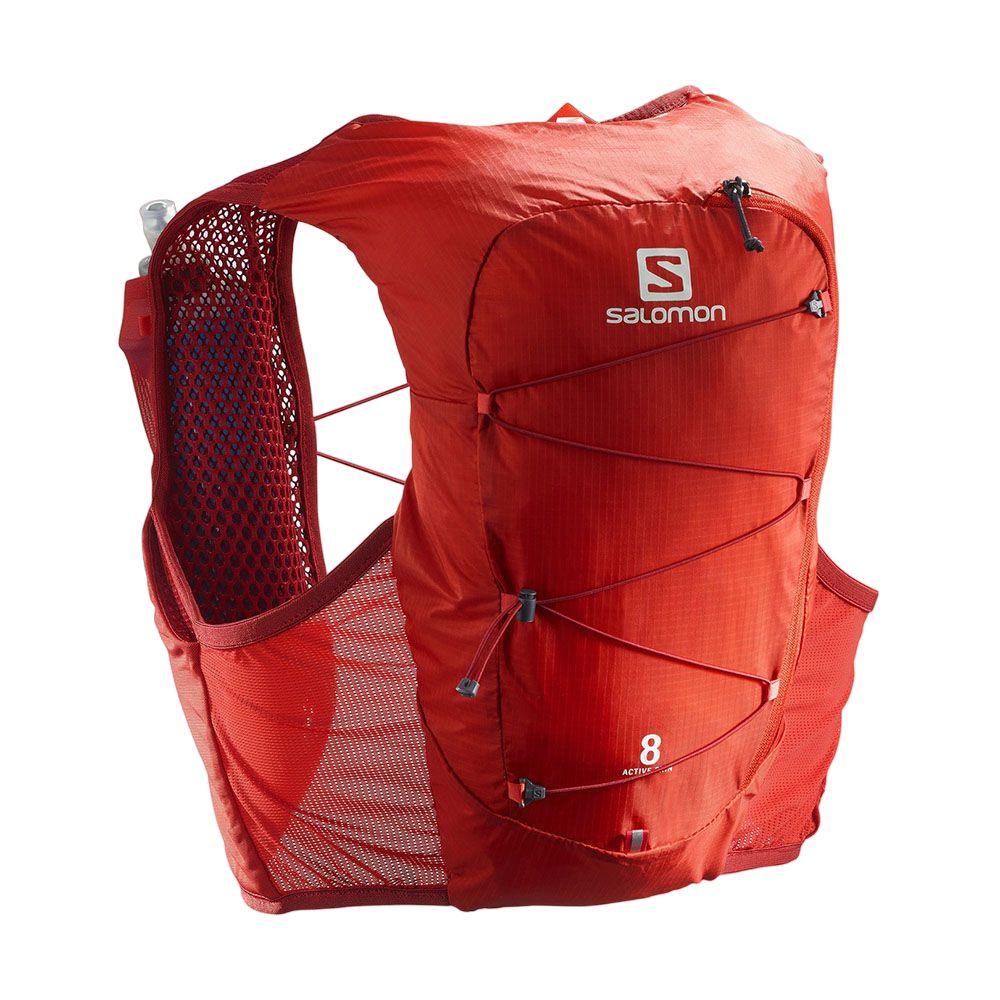 Salomon Unisex Active Skin 8 Running Vest w/ Flasks - Cam2