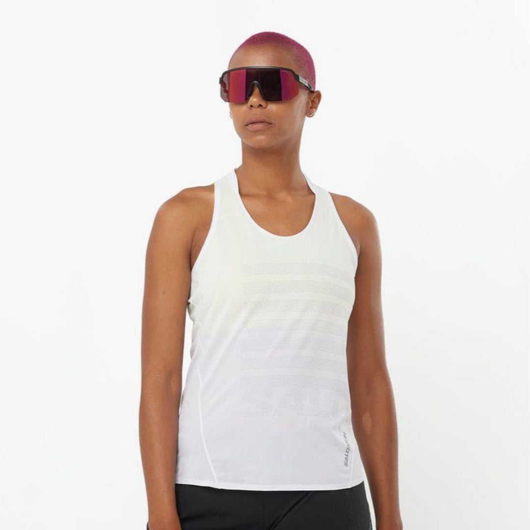 Salomon Women's Aero Singlet GFX (LC2188200) - Cam2