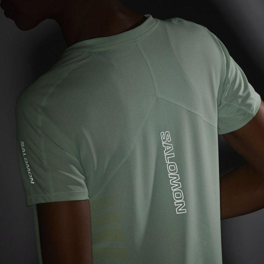 Salomon Women's Sense Aero Short Sleeve T-Shirt GFX - Cam2