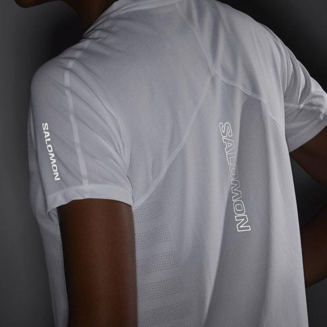 Salomon Women's Sense Aero Short Sleeve T-Shirt GFX - Cam2