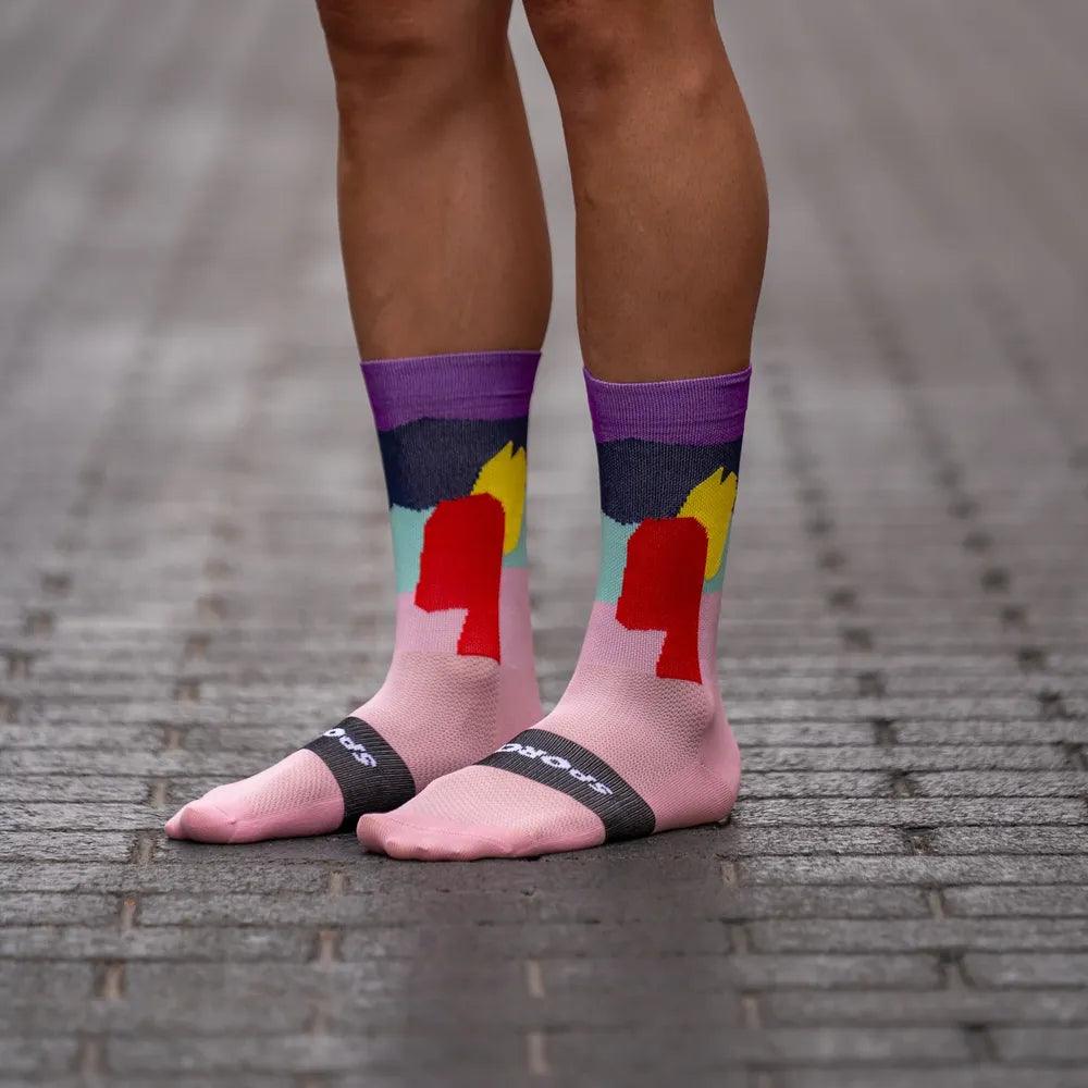 Sporcks Alsace Pink Cycling Socks - Cam2