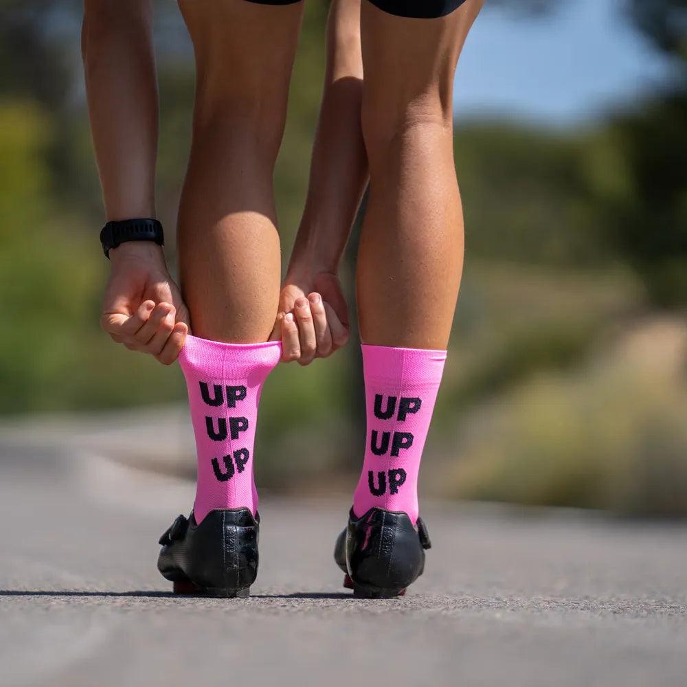 Sporcks Up Up Up Pink Cycling Socks - Cam2