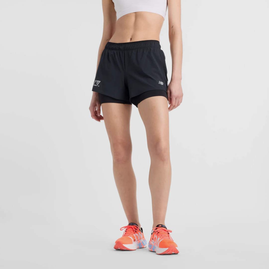 New Balance - New Balance Women's London Special Edition 3" RC 2-in-1 Shorts - Cam2