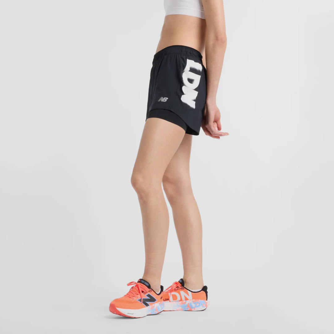 New Balance - New Balance Women's London Special Edition 3" RC 2-in-1 Shorts - Cam2