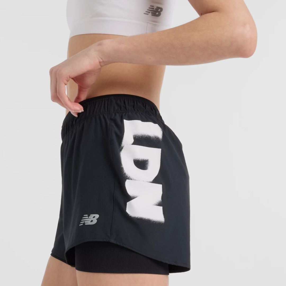 New Balance - New Balance Women's London Special Edition 3" RC 2-in-1 Shorts - Cam2