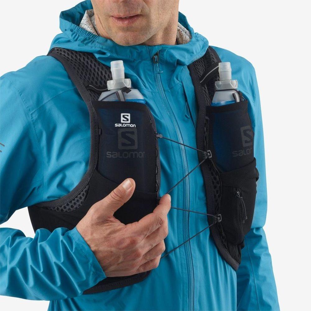 Salomon Unisex Active Skin 4 Running Vest w/ Flasks - Cam2