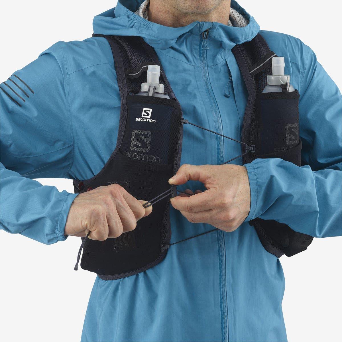 Salomon Unisex Active Skin 8 Running Vest w/ Flasks - Cam2