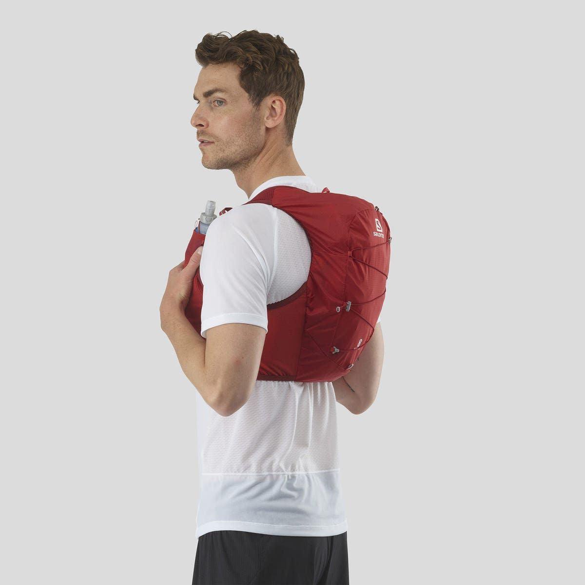 Salomon Unisex Active Skin 8 Running Vest w/ Flasks - Cam2
