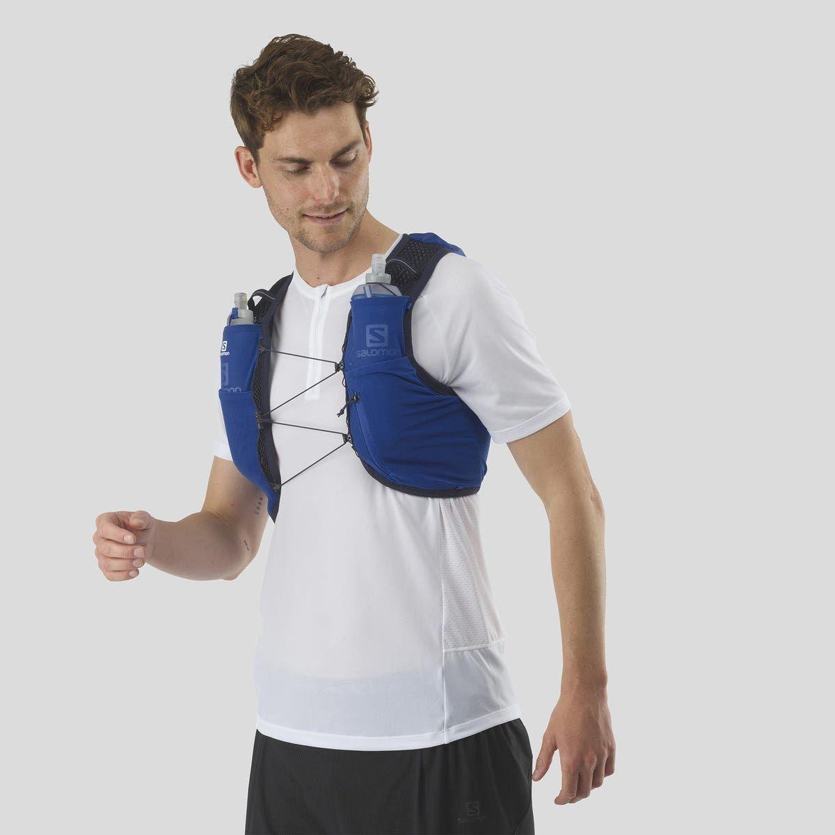 Salomon Unisex Active Skin 8 Running Vest w/ Flasks - Cam2