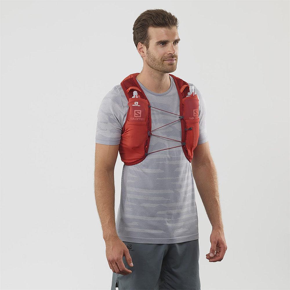 Salomon Unisex Active Skin 8 Running Vest w/ Flasks - Cam2