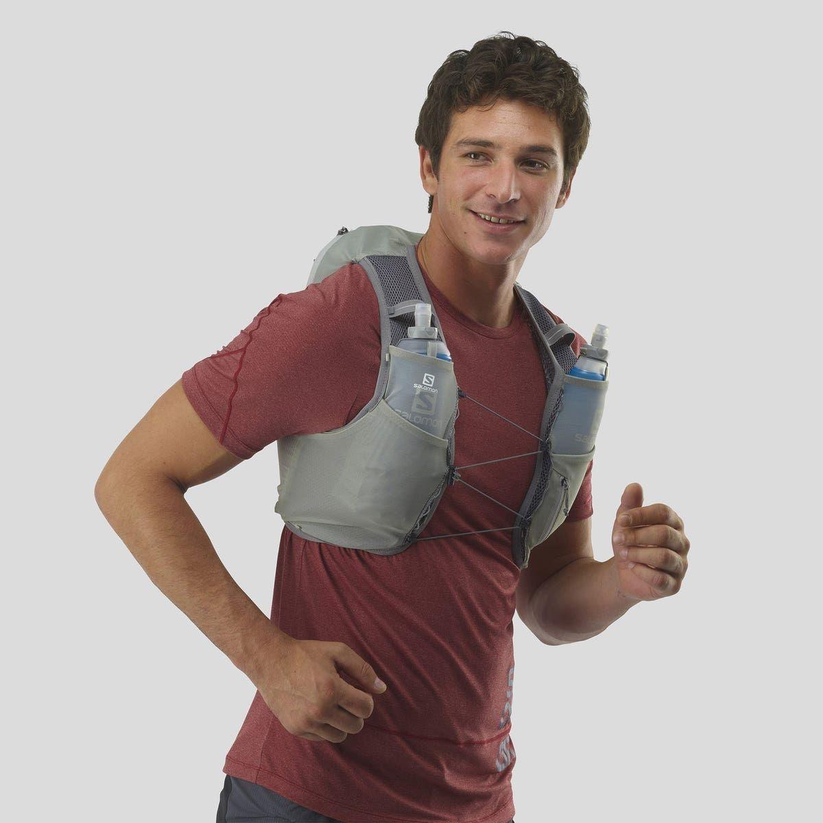 Salomon Unisex Active Skin 8 Running Vest w/ Flasks - Cam2