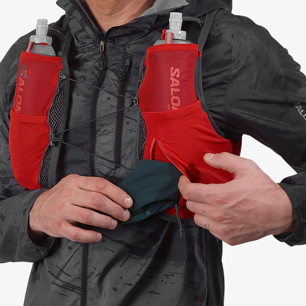 Salomon Unisex Active Skin 8 Running Vest w/ Flasks - Cam2