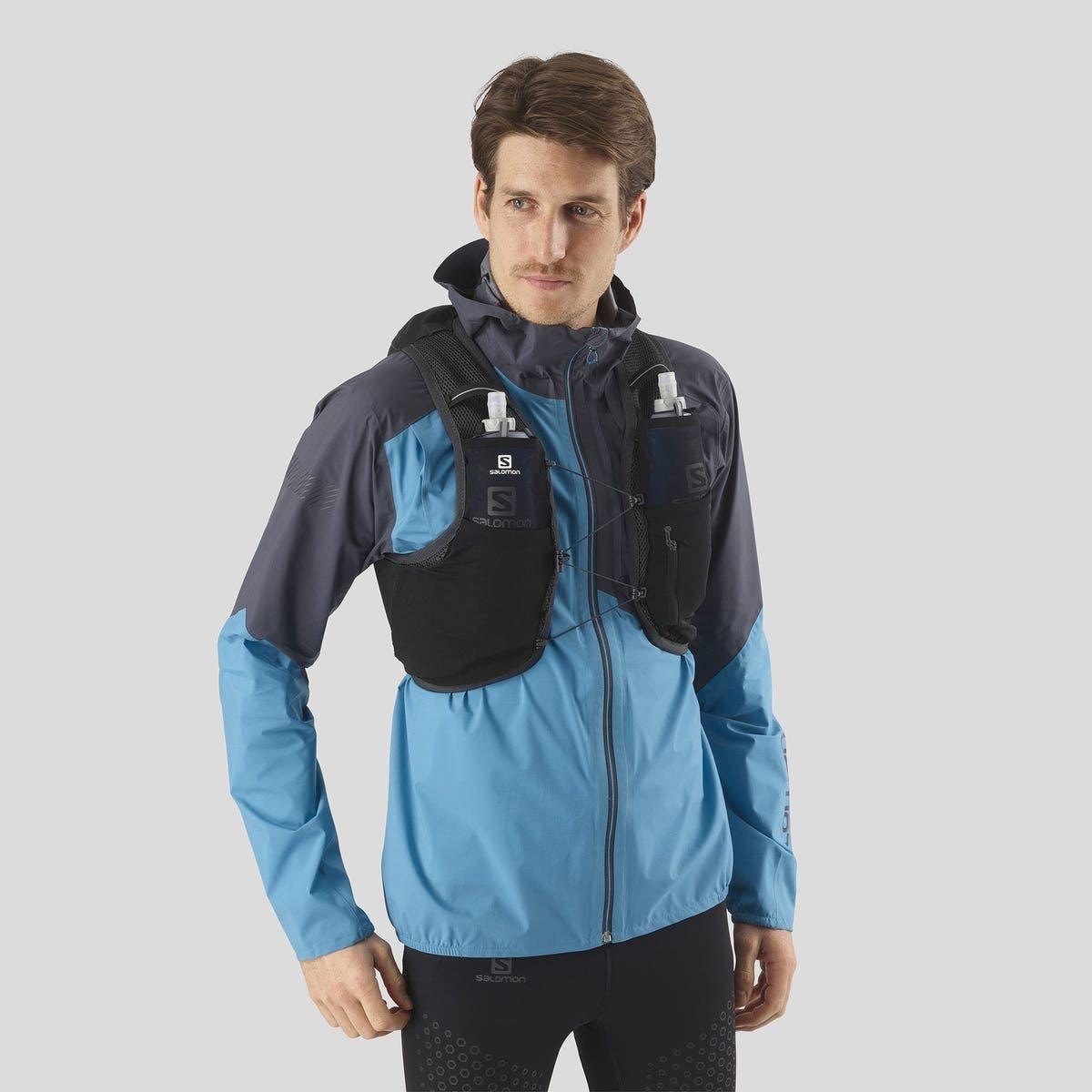 Salomon Unisex Active Skin 8 Running Vest w/ Flasks - Cam2