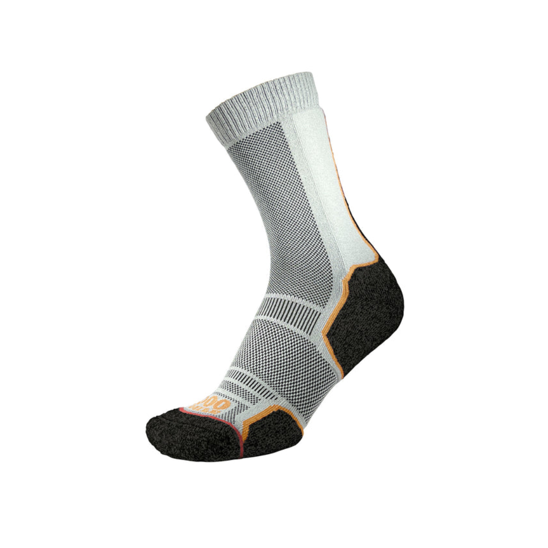 1000 Mile Men's Trek Socks Repreve 2-Pack (Black Orange/Green)