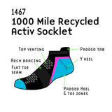 1000 Mile Women's Activ Socket Repreve (1467S)