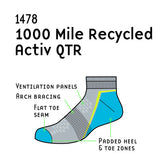 1000 Mile Men's Activ QTR Sock Repreve (1478B)