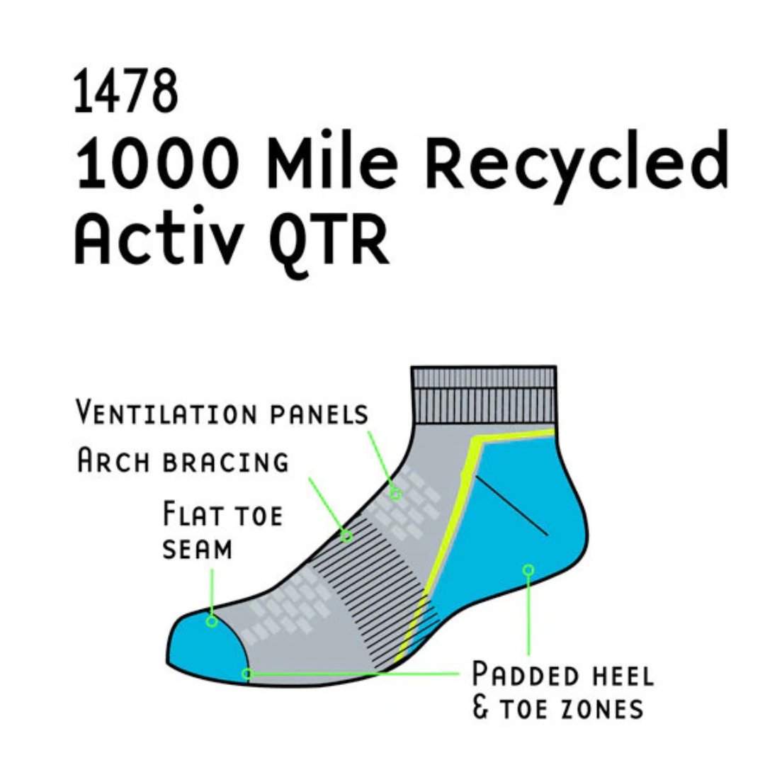 1000 Mile Women's Activ QTR Sock Repreve (1478S)