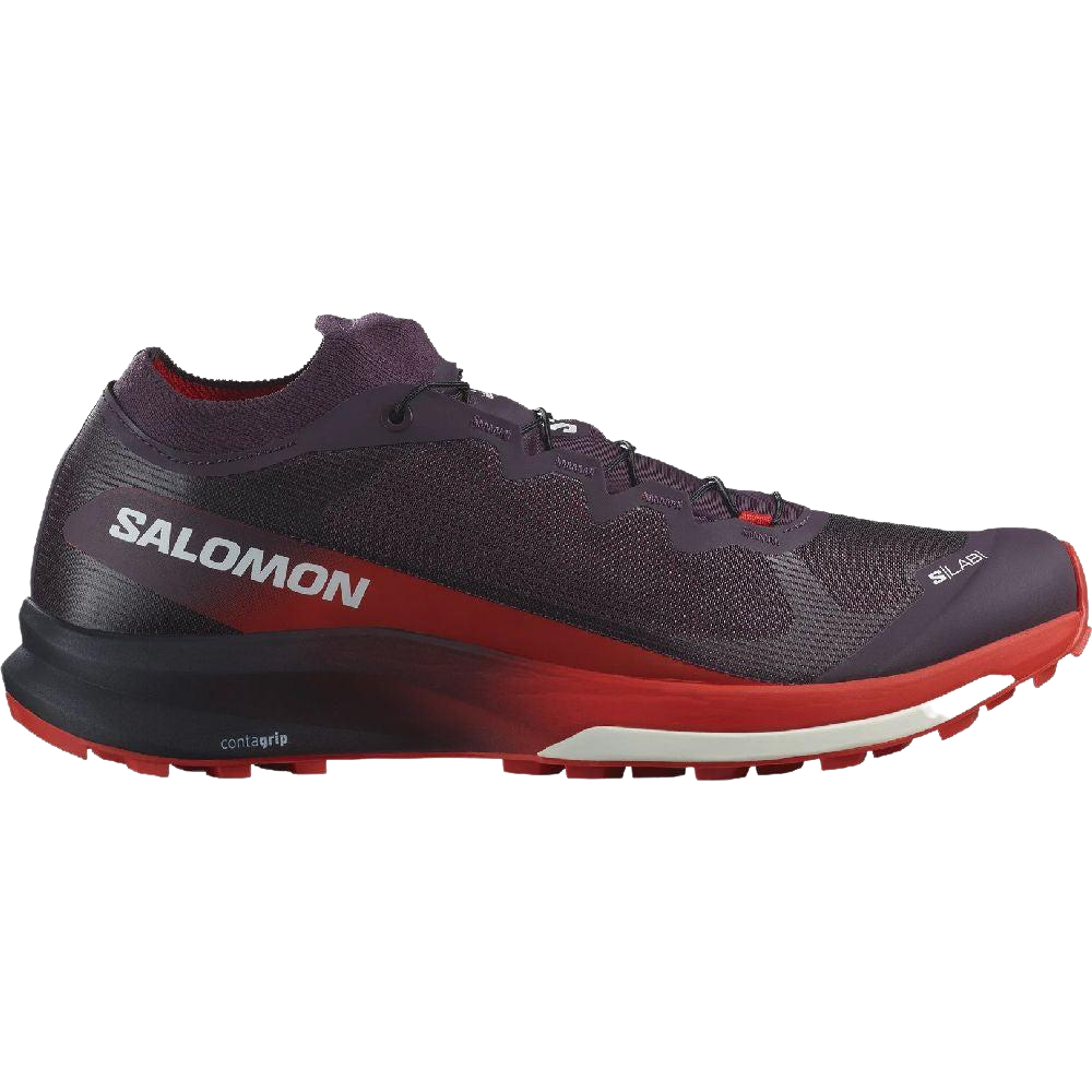 Salomon Unisex's S/LAB Ultra 3 V2 Trail Running Shoes (Plum Perfect/Fiery Red/White)