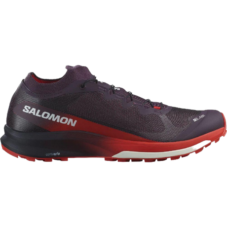 Salomon Unisex's S/LAB Ultra 3 V2 Trail Running Shoes (Plum Perfect/Fiery Red/White) - Cam2