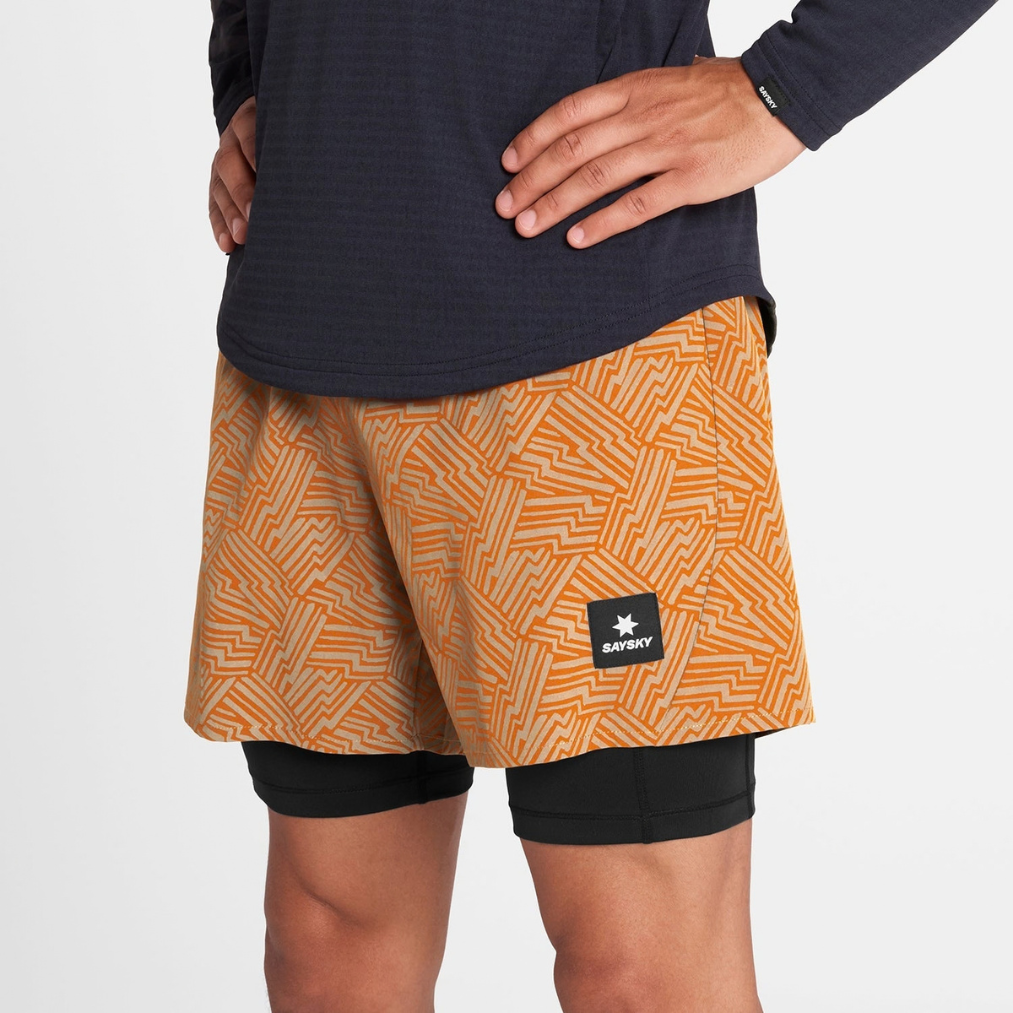 SAYSKY Men's Reflective Pace 2 in 1 Shorts 5"