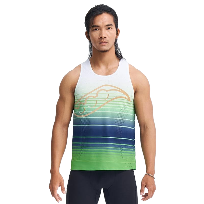 Saucony Men's Sport Vest (Green Gradient Strip)