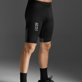 2XU - 2XU Men's Light Speed React Compression Shorts (Black/White Reflective) - Cam2 