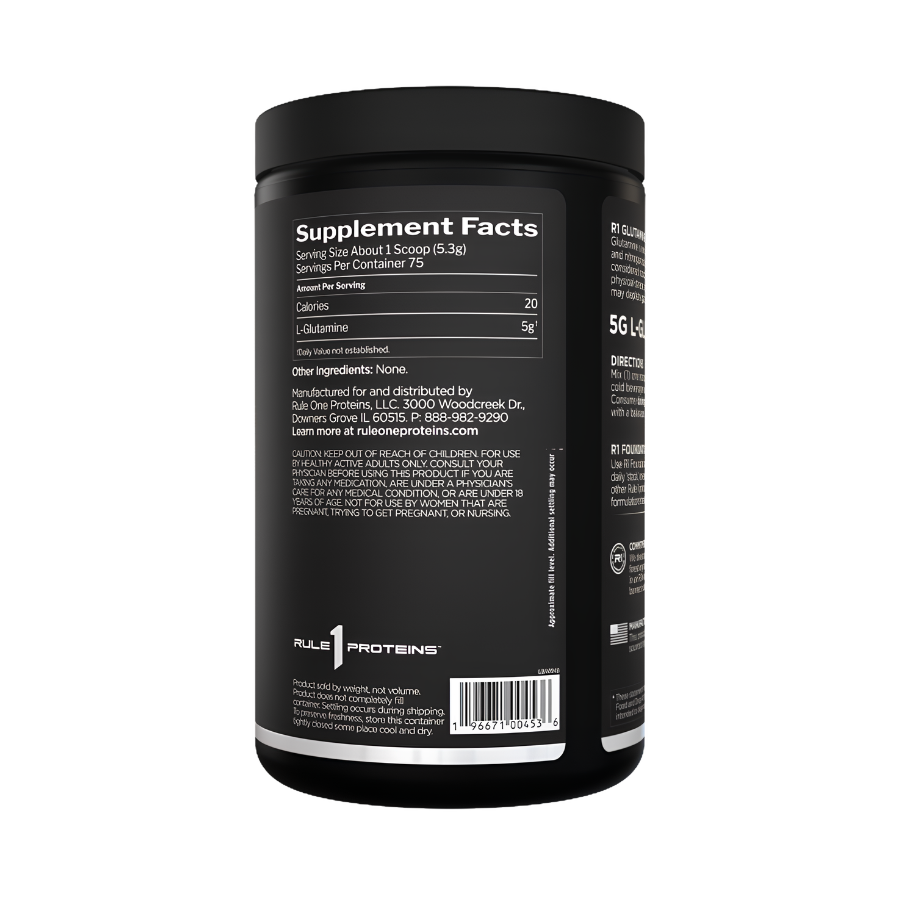 R1 - R1 Glutamine Micronized Glutamine L-Glutamine (75 Servings) - Cam2 
