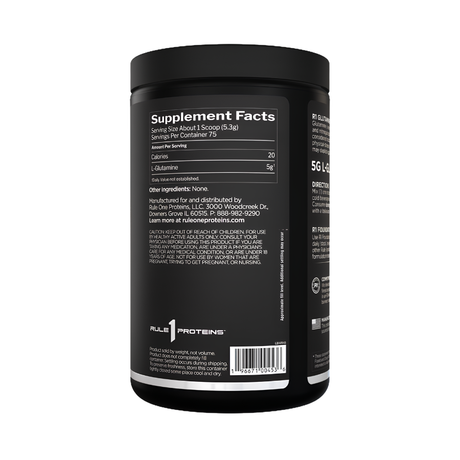 R1 - R1 Glutamine Micronized Glutamine L-Glutamine (75 Servings) - Cam2 