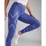 2XU Women's Light Speed Mid-Rise Compression Tights (MAR/ HRF) - Cam2