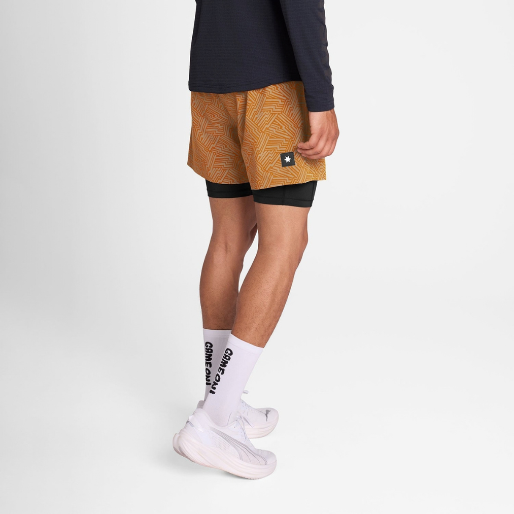 SAYSKY Men's Reflective Pace 2 in 1 Shorts 5"