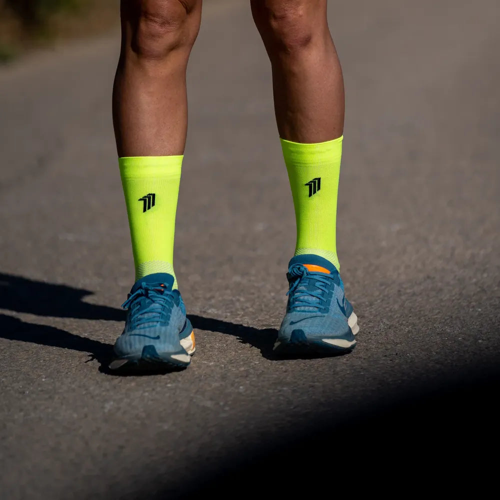 Sporcks Born To Run Yellow Running Socks - Cam2