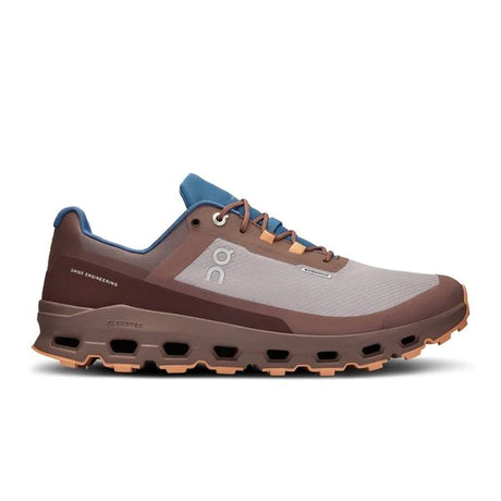 On Men's Cloudvista Waterproof Trail Running Shoes (Zinc/ Grape) - Cam2