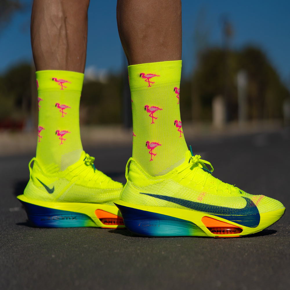 Sporcks Flamingo Yellow Running Socks