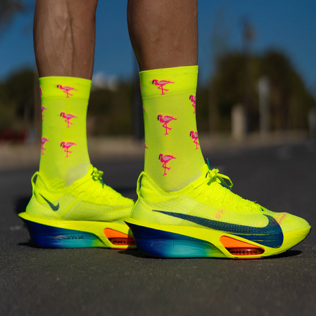 Sporcks - Sporcks Flamingo Yellow Running Socks - Cam2 