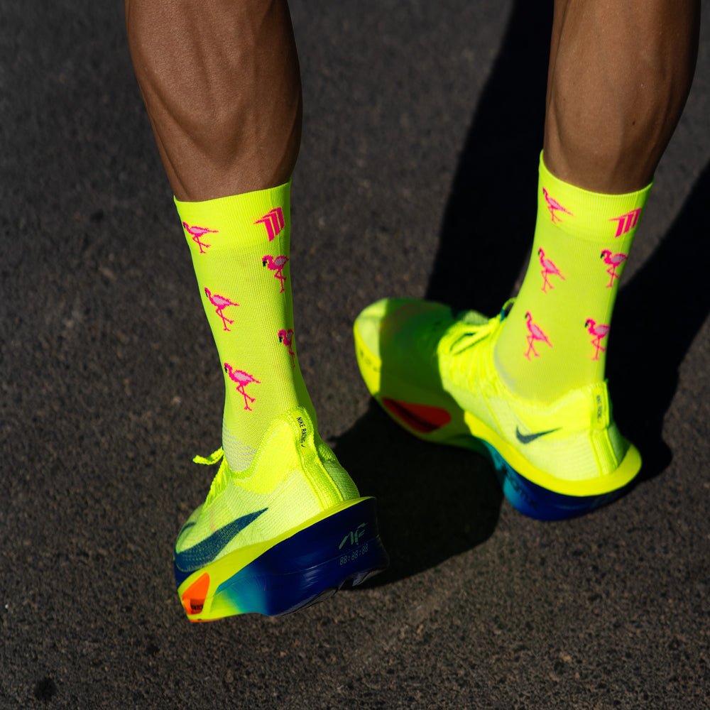 Sporcks Flamingo Yellow Running Socks