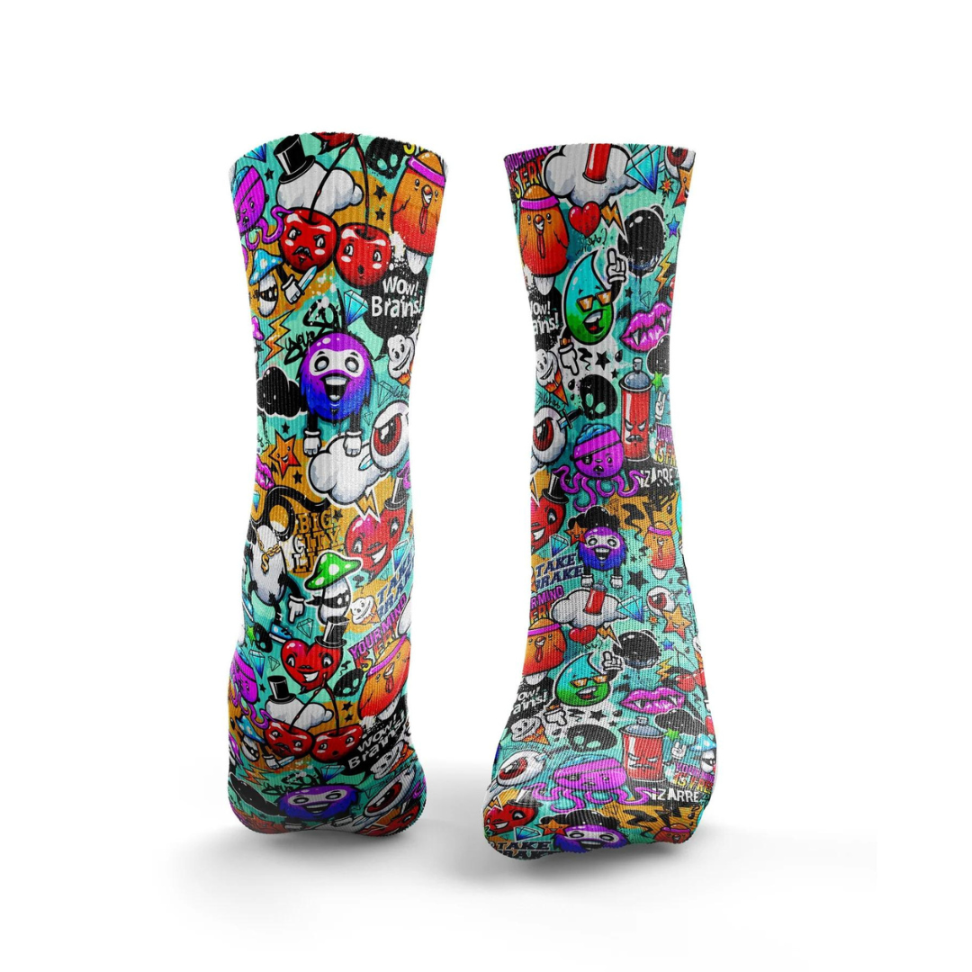 HEXXEE Men's Graffiti Animation Running Socks