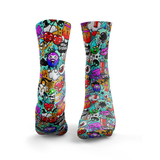 HEXXEE Women's Graffiti Animation Running Socks