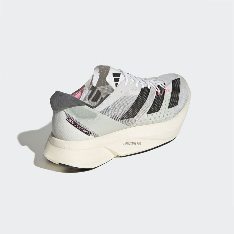 Adidas Unisex's Adizero Pro 3 Road Running Shoes (CRYWHT/NGTMET/LINGRN)