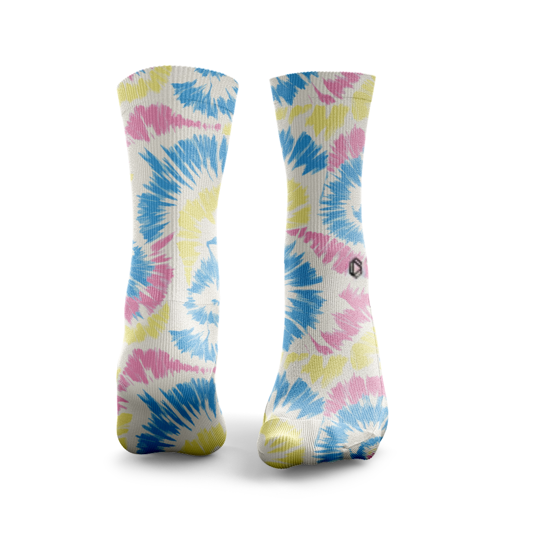 HEXXEE Men's Rose Pastel Tie Dye Running Socks