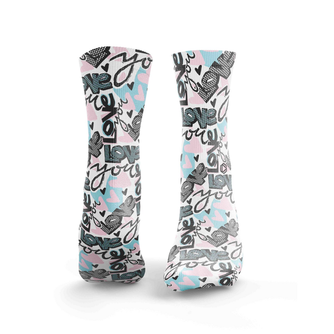 HEXXEE Women's Love You Graffiti Running Socks