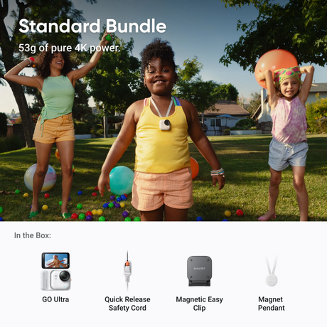 Insta360 - Insta360 GO Ultra Standard Bundle (Tiny Hands-Free 4K Cam) - Cam2 