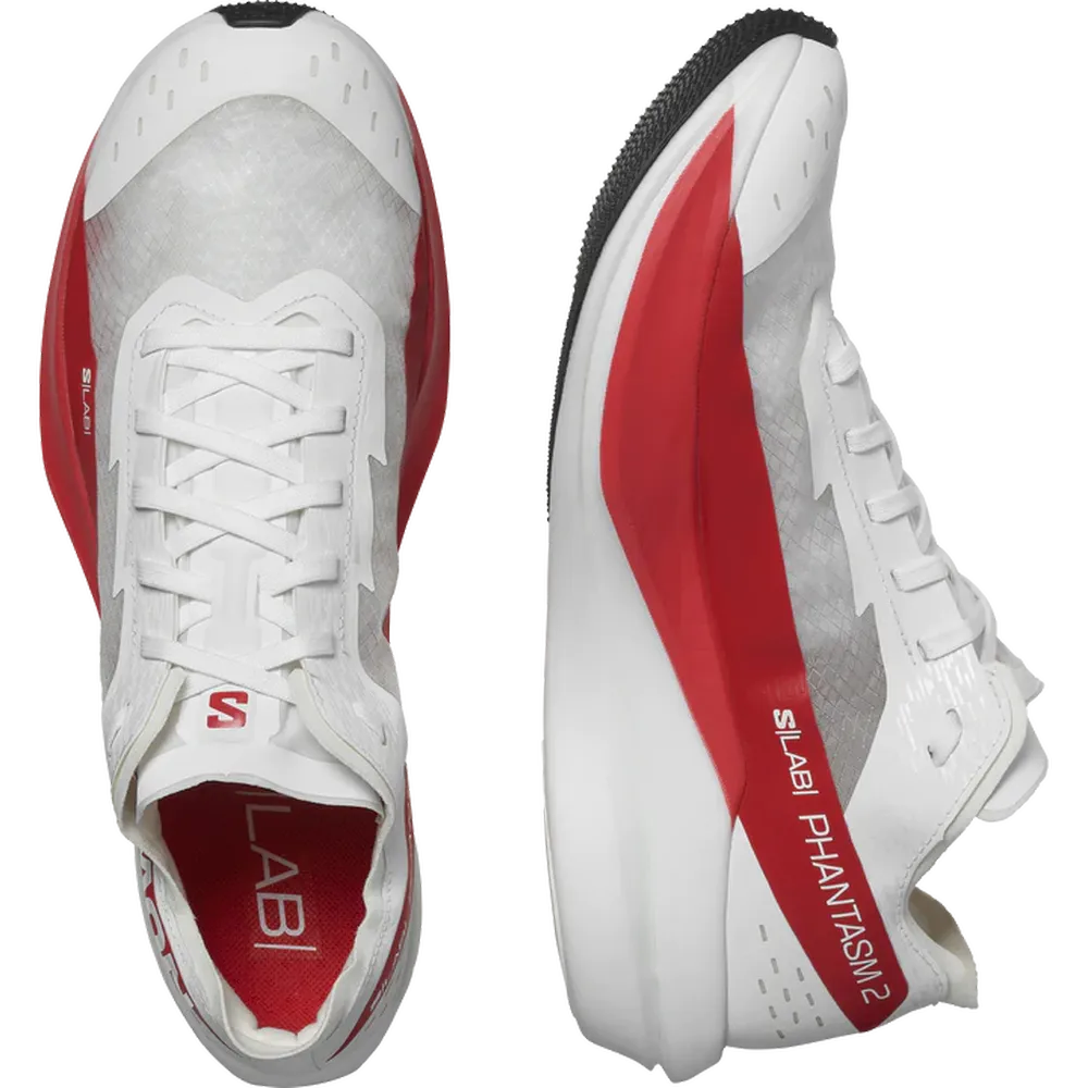 Salomon Men's S/Lab Phantasm 2 Road Running Shoes (Whith/White/High Risk Red) - Cam2