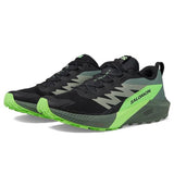 Salomon Men's Sense Ride 5 Trail Running Shoes (Black Laurel Wreath Green Gecko)