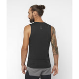 Salomon Men's Cross Run Tank (Deep Black) - Cam2